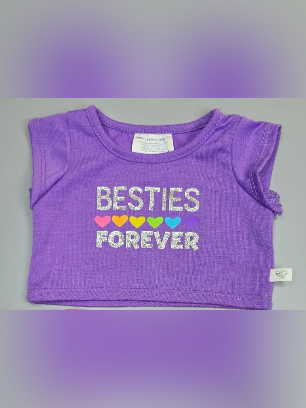 Build-A-Bear Workshop Besties Forever Graphic T-Shirt Best Friends Tee RARE HTF